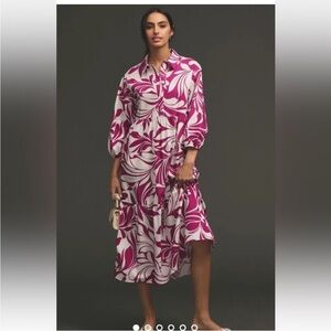 Anthropologie Maeve Bettina Dress Floral Violet Side Small Petite